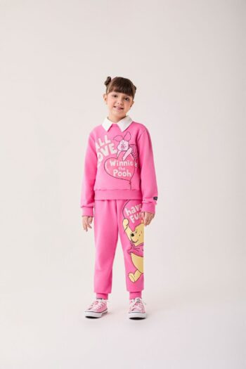 Conjunto Infantil Rosa Bimbi Disney de Blusa e Calça Moletom Ursinho Poo