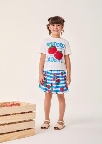 Conjunto Infantil Menina com Listras Azuis Bimbi