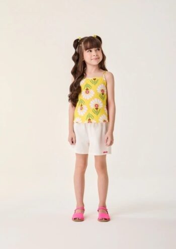 Conjunto feminino Bimbi flores retrô