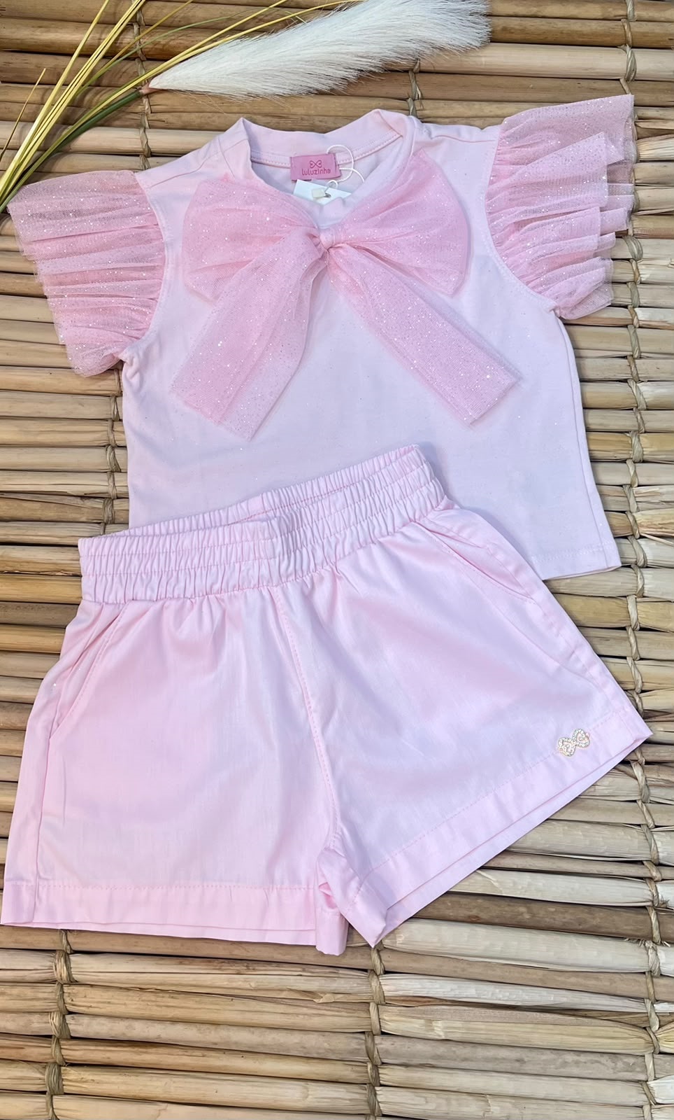 CONJ ROSA DE TULI COM TOPE NOSSA