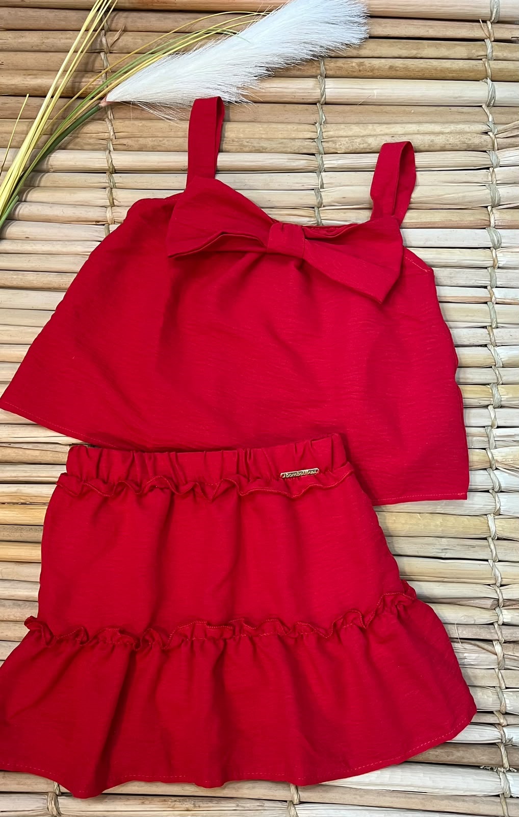 CONJ VERMELHO EM CREPE NOSSA
