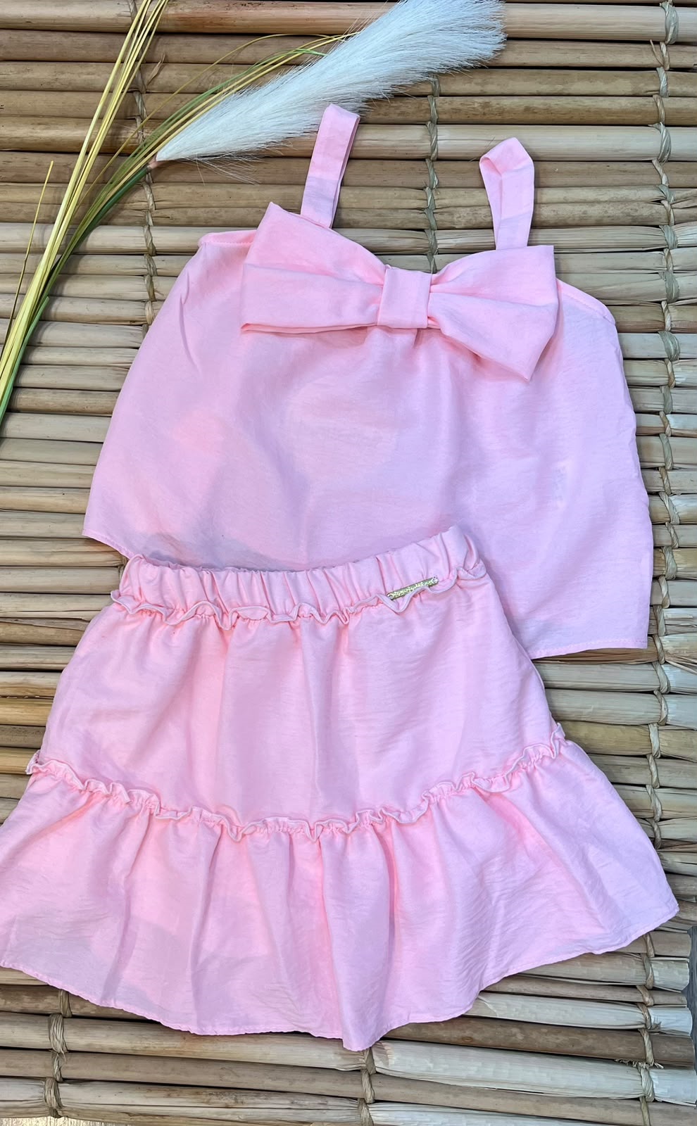 CONJUNTO ROSA EM CREPE NOSSA